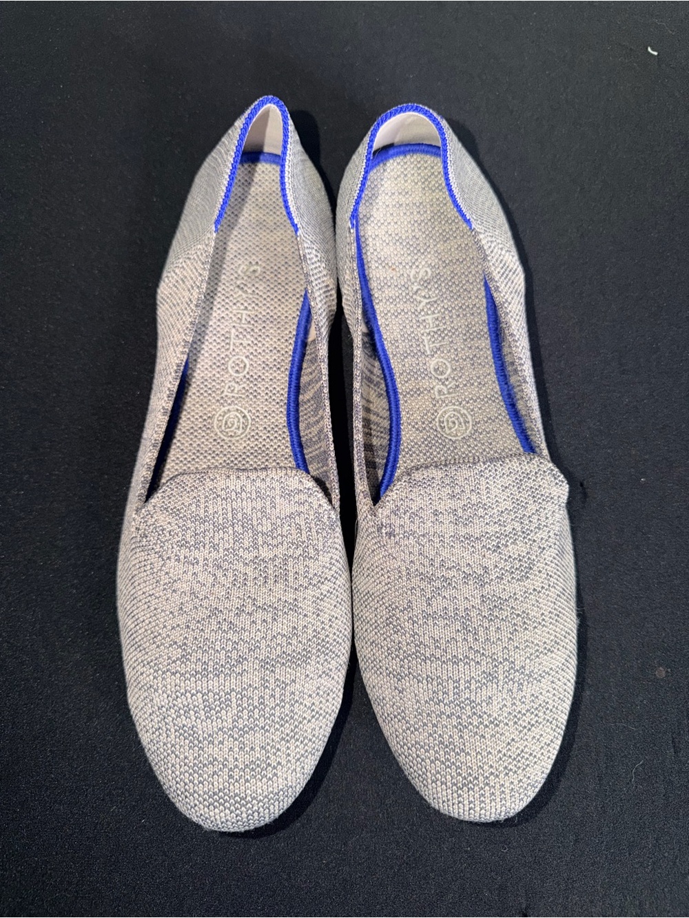 Rothy's Gray/Blue Knit Slip-On Loafer Flats Almond Toe Women's US 11
